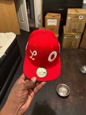 JJGRANT New York Red Alphabet Snapback Hat